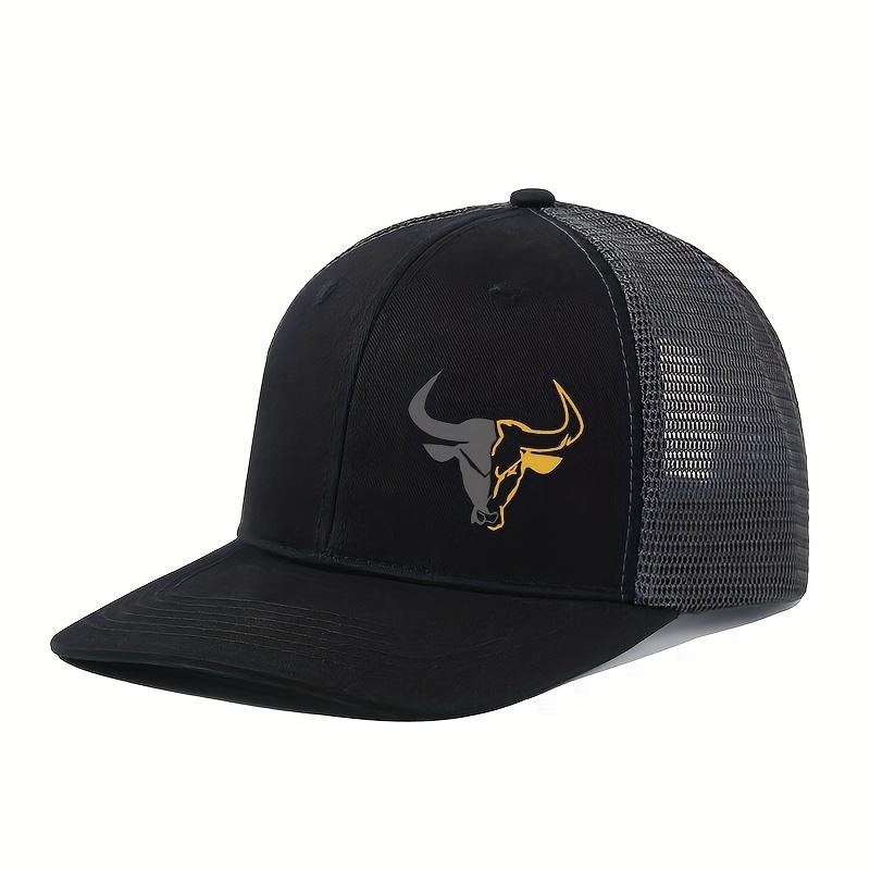 Bull Head Print Breathable Mesh Hats Summer Richardson Truck Driver Hat Men Women Outdoor Baseball Cap Fishing Peaked Caps