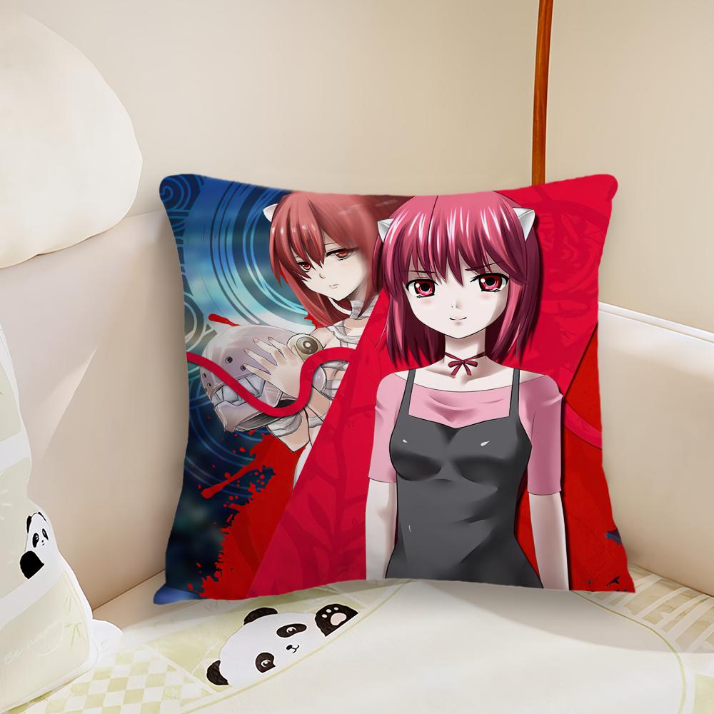 Anime E-Elfen L-Lied Pillow Case Living Room Sofa Cushion Cover Suitable For Home Bedroom Room Decoration
