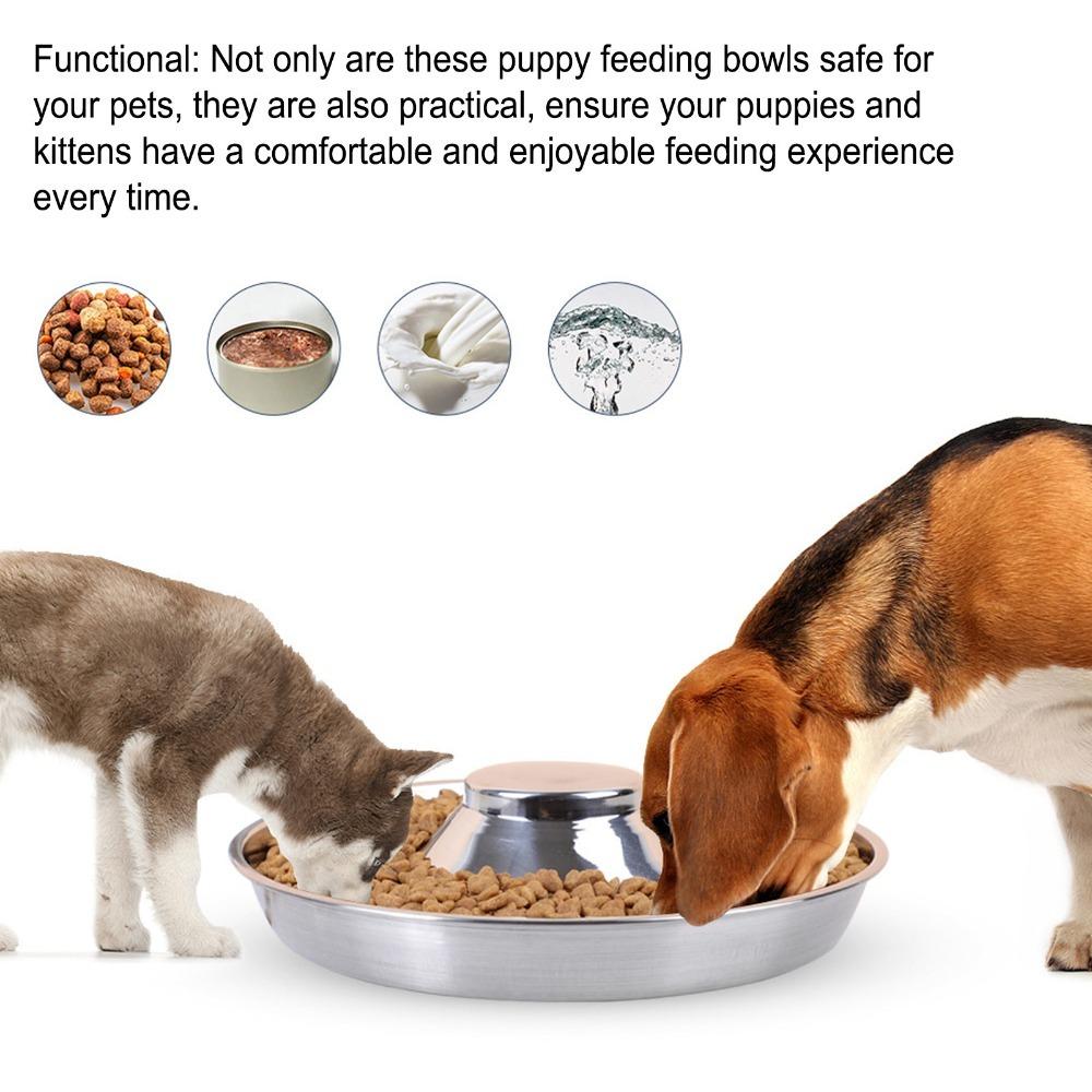 26cm Metal Feeding Bowl Labyrinth Groove Anti Choke Dog Bowl Cat Food Water Bowl  Daily Meal Time
