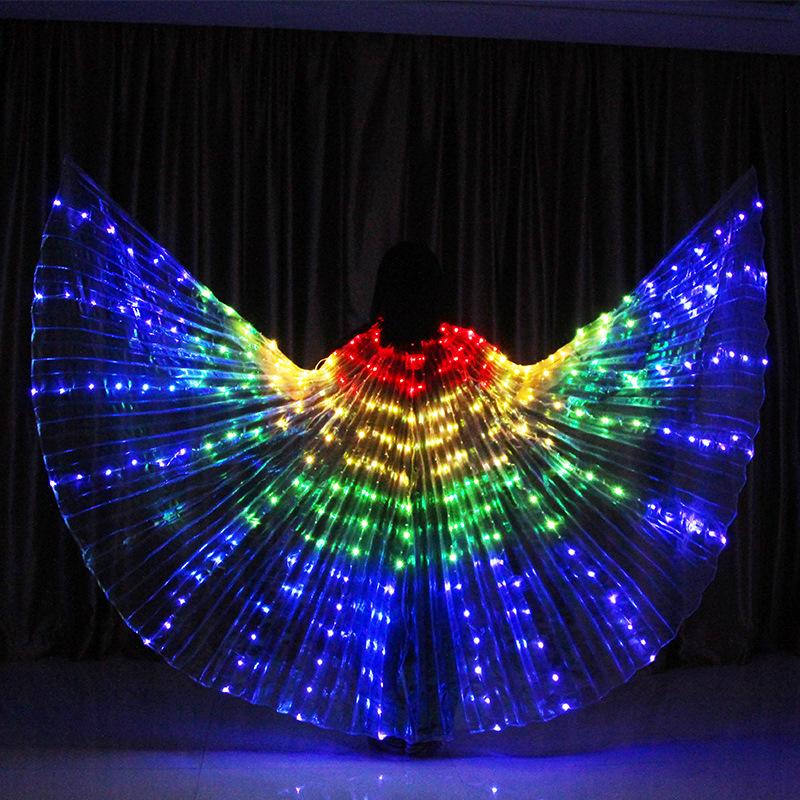 LED Light-Up Belly Dance Wings - Illuminated Cape for Performance