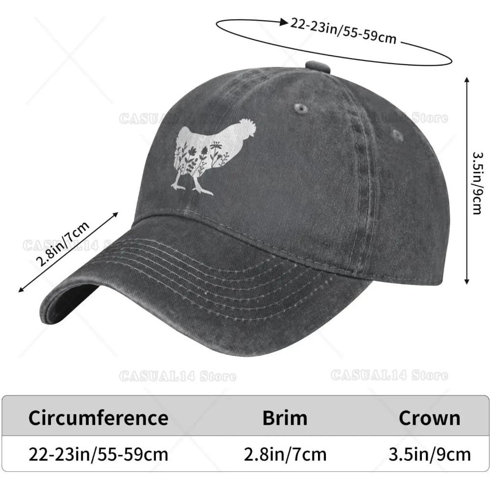 Damen Blumen Huhn Hut für Männer Frauen Verstellbare Vintage Distressed Gewaschene Baumwolle Dad Baseballkappe