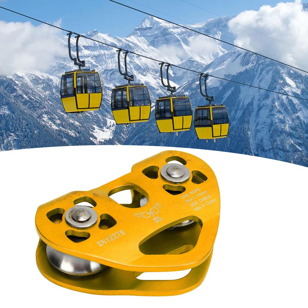 Podwójne koło pasowe do wspinaczki Zipline Koło pasowe do transportu lotniczego w kształcie serca do malowniczej kolejki linowej