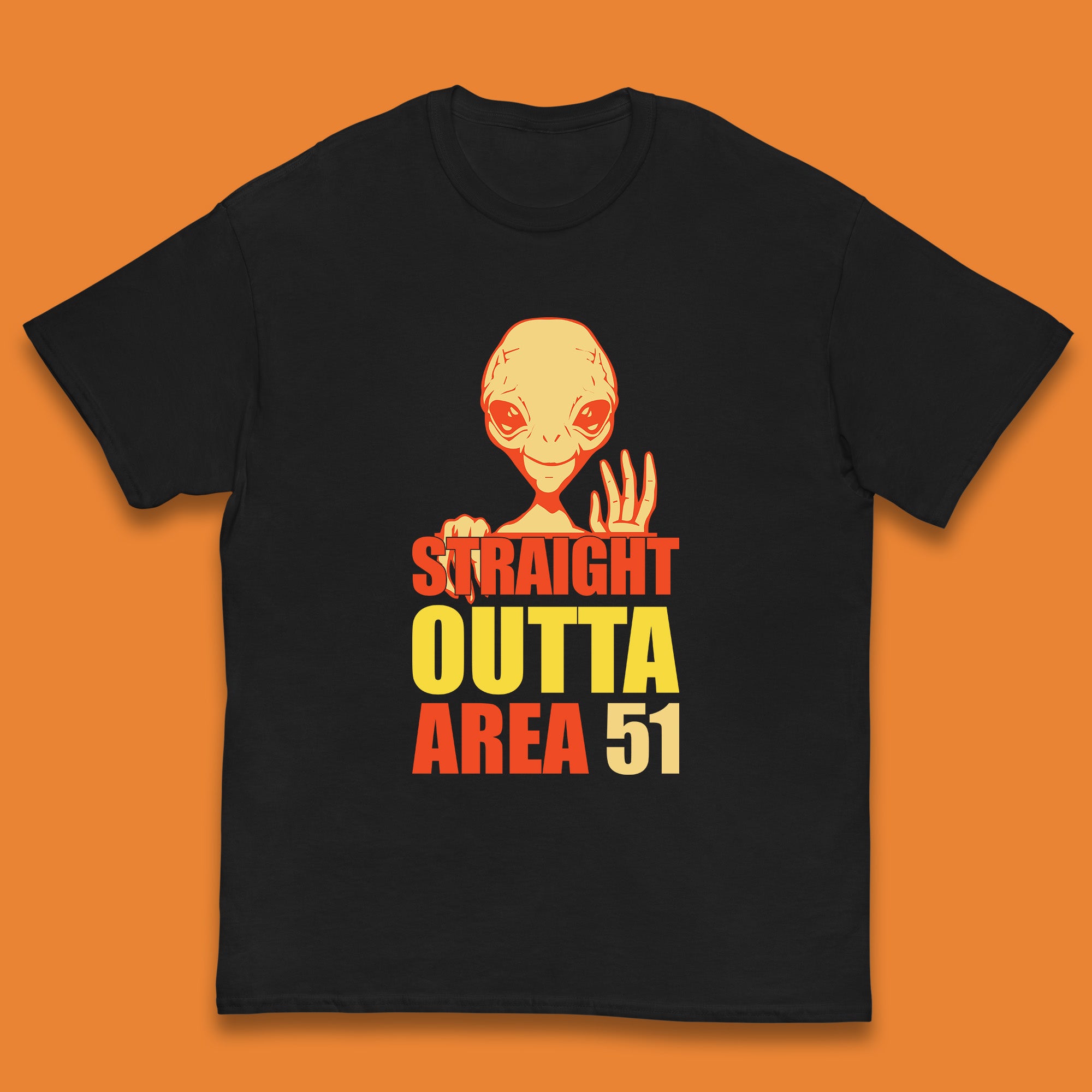 Straight Outta Area 51 Alien Home Space Funny Storm Area 51 UFO Alien Event Kids T Shirt 100