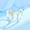 Delicate Love Sun Moon Matching Rings Stainless Steel Sun Moon Rings for Couples Simple Elegant Love Rings Jewelry