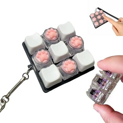 9Klíčová Fidget Klíčenka Klíče Tlačítko DIY Klávesnice Klávesnice Kliker Hračka Keycap Zkrácení Doby Klikací Hračka Klávesnicoví Nadšenci