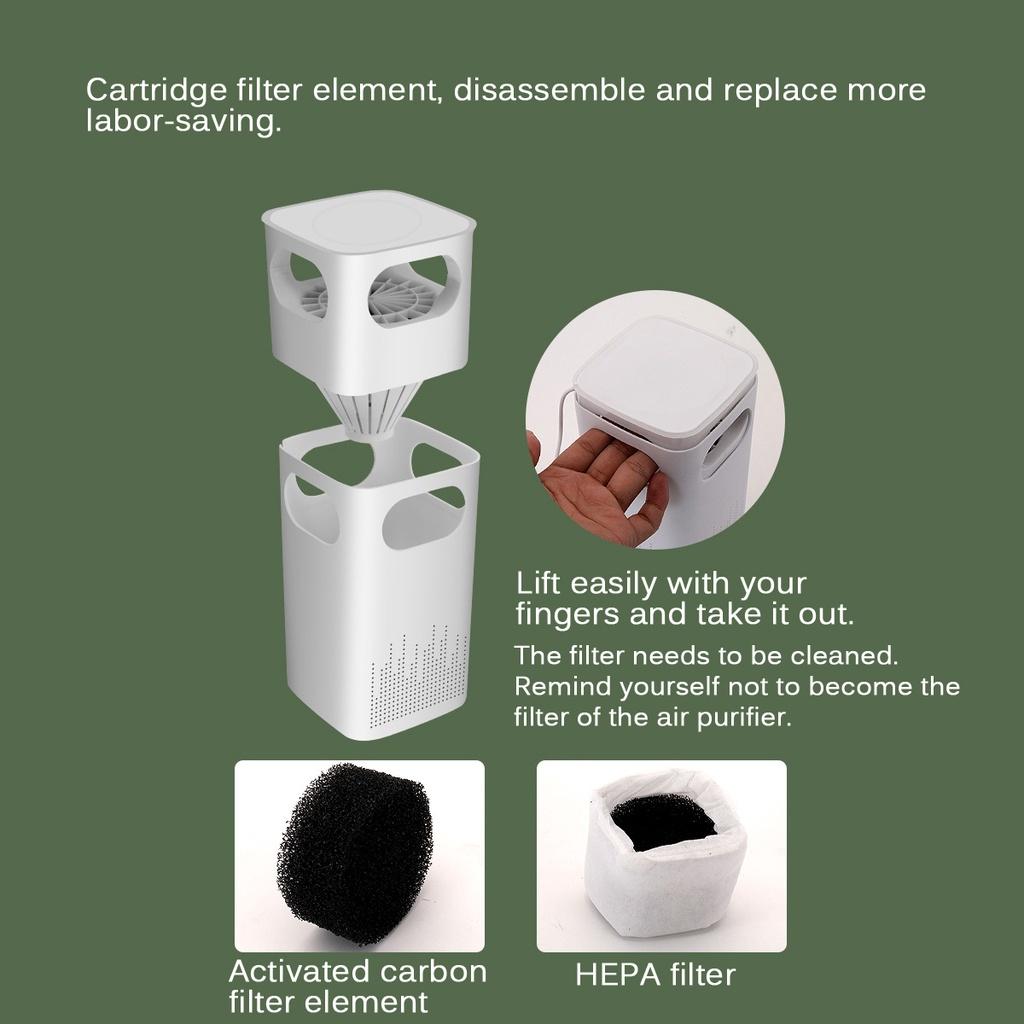 5W Mini Portable Air Purifier Ionizer Negative Ion Generator Desk Air Purifier Smoke Odor Removal Car Air Freshener