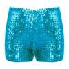 Kids Boys Girls Dance Shorts Shiny Sequins Solid Color Good Elastic Waist Stage Performance Athletic Wear
