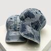 Baseball Pattern Irregular School Old Vintage American Women  Men Her Him For Fresh Caps Peaked Hats Sunshade Street Versatile Personal Denim