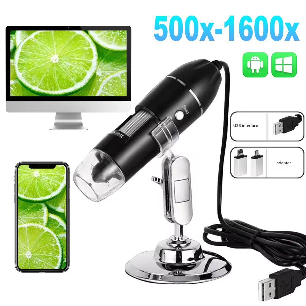 1600X 1000X 500X Digital Microscope Camera USB Microscope 1080P HD Microscope For Soldering Magnifier Cell Phone Repair