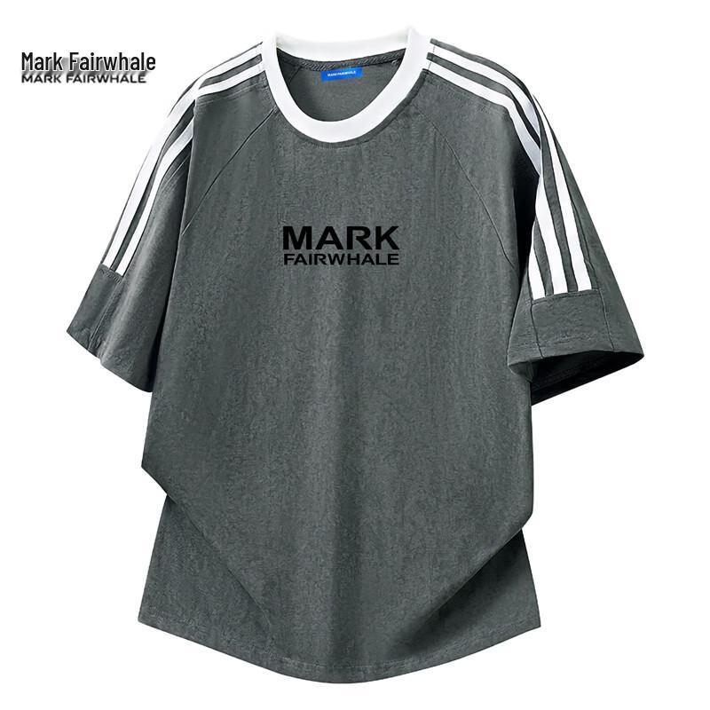 MARK FAIRWHALE Men s Summer Colorblock Cotton T-Shirt 4XL