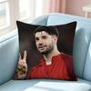 Football Star Dominik Szoboszlai Pillow Case Square DoubleSided Sofa Cushion Cover Bedroom Bedside Pillow