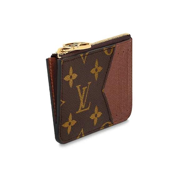 LOUIS VUITTON Romy aged floral print zipper closure canvas coin purse card holder women's brown