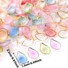 50 pièces Perles Pétales de Fleurs Multicolores Breloques Bord Doré Perles Acryliques Pour Fabrication de Bijoux Pendentif Collier Artisanat DIY