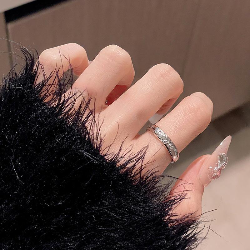 Кольцо-бабочка для пары, открытое кольцо, свет, роскошное, высококлассное, простое, нишевое, индивидуальное, кольцо в стиле холодного ветра Adjustable opening