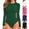 Long Sleeve Bodysuit for Women Casual Tummy Control Crew Neck Tops Fall Stretchy Basic Slim Fit Body Suit Tops