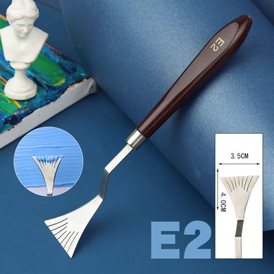 Special-Shaped Mahogany Handle Stainless Steel Spatula Kit Palette Gouache