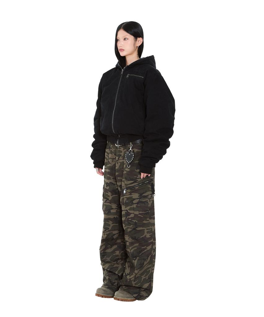 Aakam Camouflage Reversible Puffer Jacket (Black)