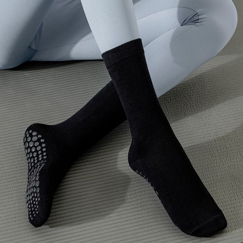 

Yoga Socks Non Slip Professional Female Knee Socks Indoor Dance Fitness Non-Slip Socks Room Socks Adult Pilates Socks Black