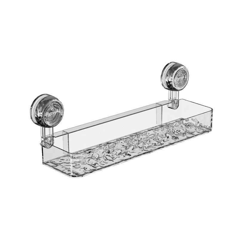 Punch-Free Suction Cup Bathroom Shelf - Wall-Mounted, Corrugated Washroom Storage Rack