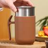 500ml Coffee Cup Large Capacity 304 Stainless Steel Mug With Lid&Handle Detachable Double-layer Insulated Water Cup Drinkware