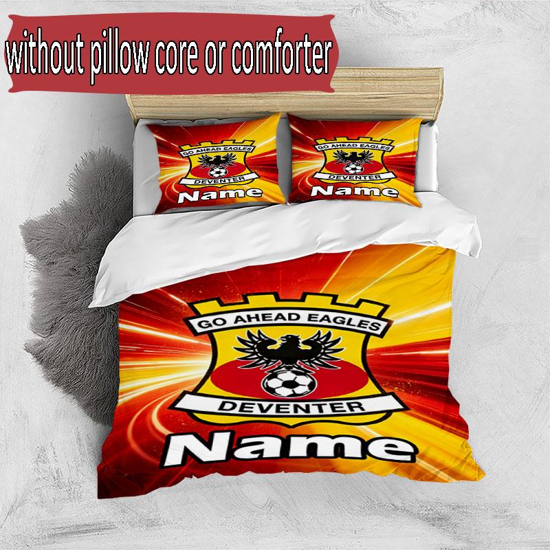 3pcs Duvet Cover Set (1*Duvet Cover + 2*Pillowcase, Without Core), Custom Name Go Ahead Eagles Pattern Bedding Set, Home Bedroom Decor Gift