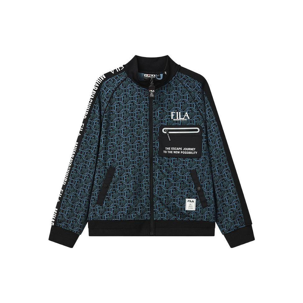 FILA X MIHARA YASUHIRO Logo Printed Geometric Pattern Oversized Jacket Men Jacket Black F11M223501F-BK