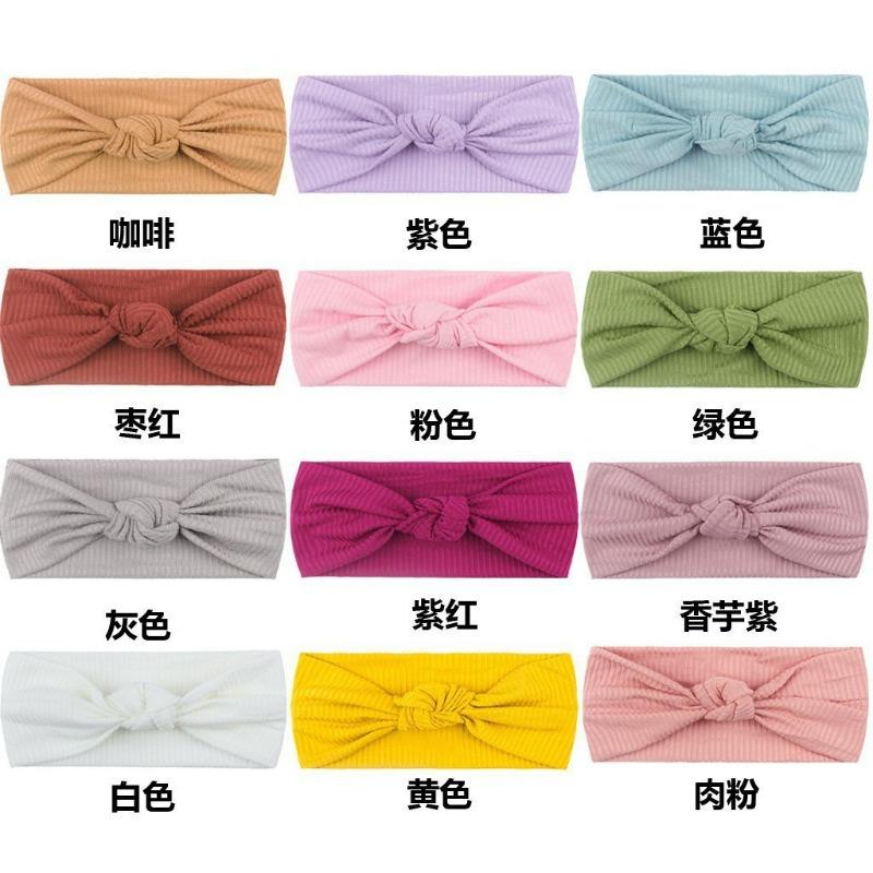 Knotted Elastic Children's Headband Cute Solid Color Pit Strip Baby Headband Four Seasons Thin Baby Headband