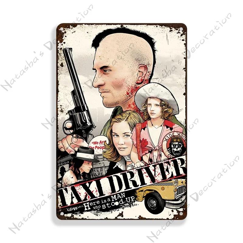 Taxi Driver Klassiker Film Metallschild Retro Metall Blechschild Vintage Poster Bar Garage Metallschilder Industrielle Deko Wandplatte