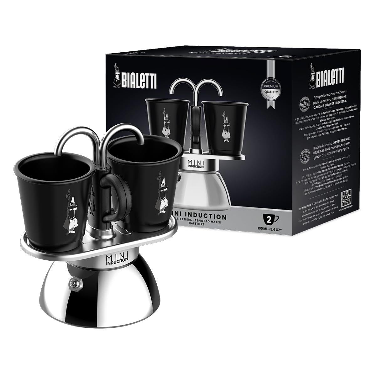 

Bialetti Mini Express Induction 2 чашки Совместимость с IH и тип прямого огняВ комплект входит чашка для эспрессо (Кофеварка Эспрессо-машина Macchinetta)
