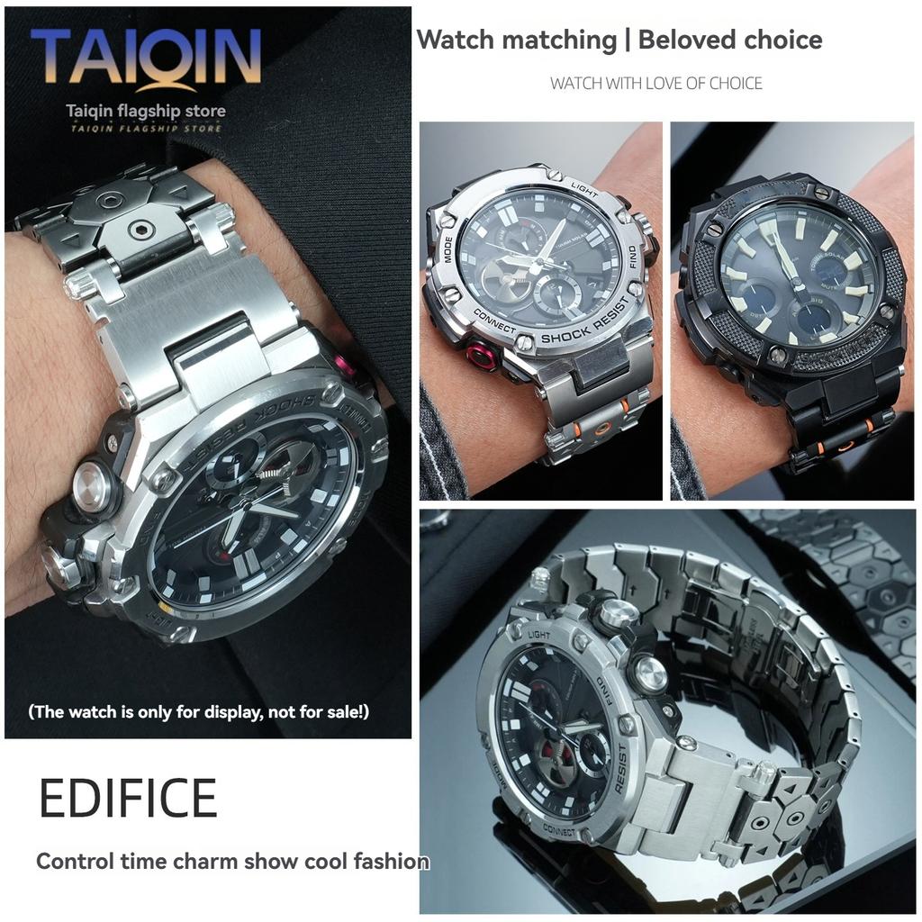 Stainless Steel Watch Band for Casio G-Shock GST-W300 400G GST-B100 S100D/S110D/W110 GST-210 Modification Metal Strap Bracelet