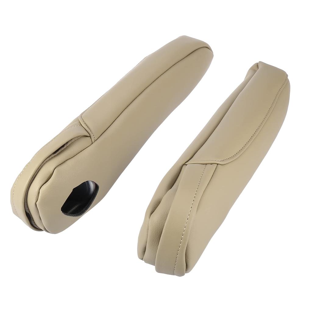 X AUTOHAUX Beige Microfiber Leather Car Front Seat Armrest Cover Replacement for Honda Odyssey 2005-2010, 1 Pair