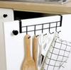 Stainless Steel Over-Door Five-Hook Rack for Kitchen Cabinets - Punch-Free Towel and Clothes Holder.