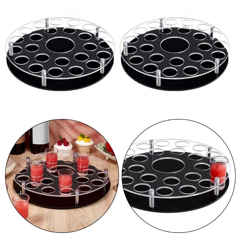 High Capacity Acrylic Wine Rack Organizers Featuring 25 Holes and Builts In Bottle Slot