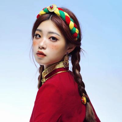 Tibetan Headgear Tibetan Wool Headband Women's Retro Hair Press Braids Hairpin Xizang Dance Performance Hair Accessories