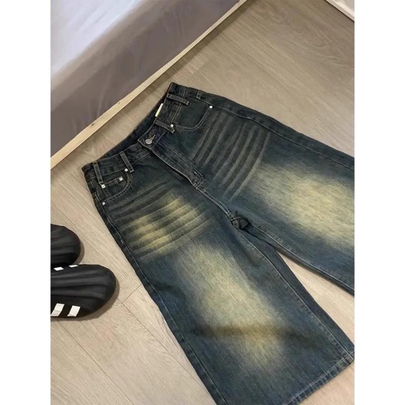 Sommer 2025 Damen High-Waist Retro Weitbeinige Jeans