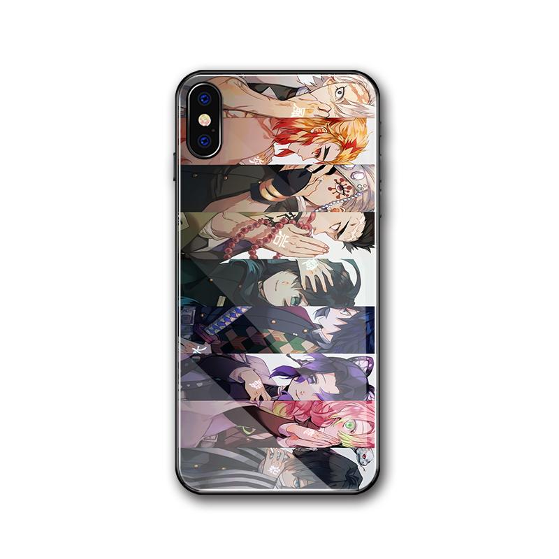 

Demon Slayer Kimetsu No Yaiba Стекло Черный Чехол-накладка для телефона Apple Iphone 8 7 6 6s 14 Plus X Xs Max Xr 11 12 13 14 Pro Max iphone 14 plus
