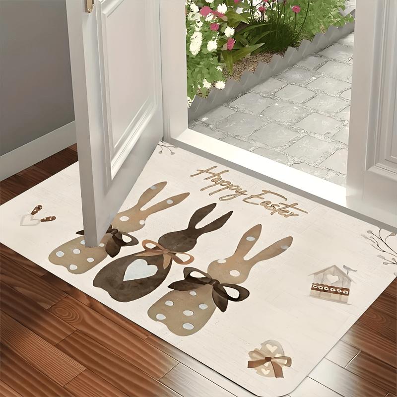 VIKAMA Easter Bunny Door Mat Home Decoration Bedroom Kitchen Floor Mat Indoor Outdoor Entrance Carpet