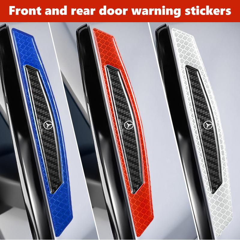 AABIC1 For Benz 4PCS Car Rearview Mirror Reflector Stickers Warning Anti-collision Reflective Strips CITAN VITO SPRINTER CLS SLK Sport