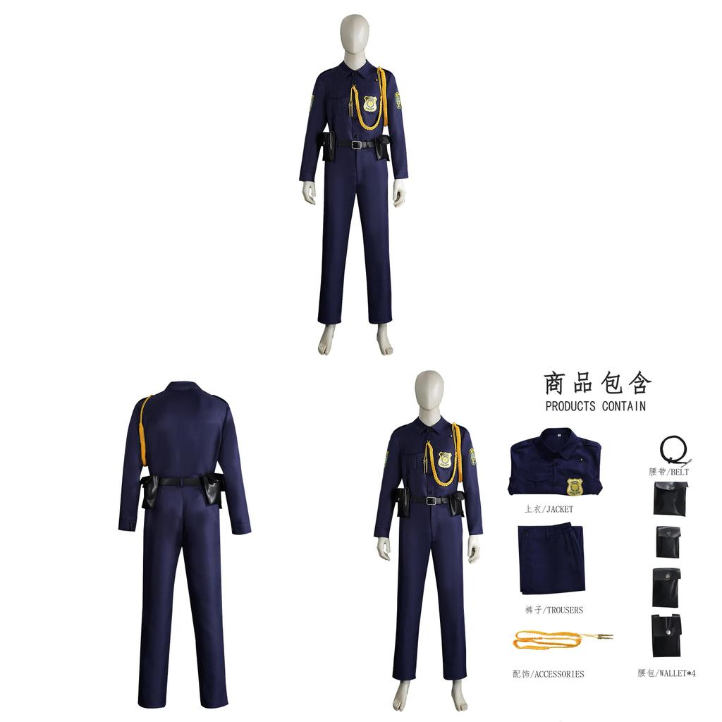 Zootopia Nick Officer Cosplay Costume For Halloween And Anime Role Play