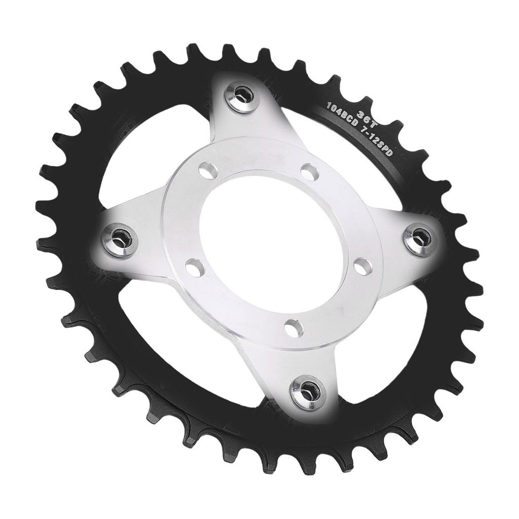 Motor Bike Gear Adapter Mid Drive Chainring Spider Chain Conversion Kit for Bafang BBS01 BBS02 36T 104BCD Motor Black