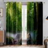 2pcs Forest Scenery 3D Stereo Printing Curtain Grommets 100% Polyester Bedroom Living Room Kitchen Window Decorative Curtains