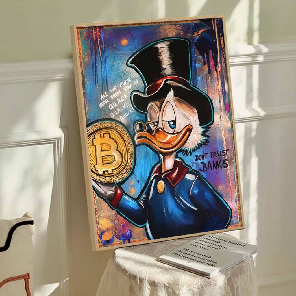 5D DIY Diamond Art Painting Kits for Adults, Donald Duck, A Financial Tycoon Full Round Crystal Diamond Kits for Beginner for Home Wall Decorate