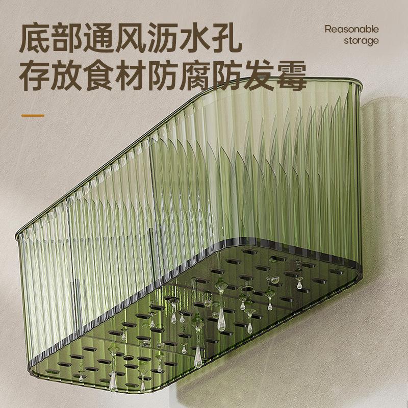 Storage Rack No Punching Wall Hanging Shelf Separation Storage Plastic Wrap Tin Foil Storage Kitchen Cabinet Door Storage Box