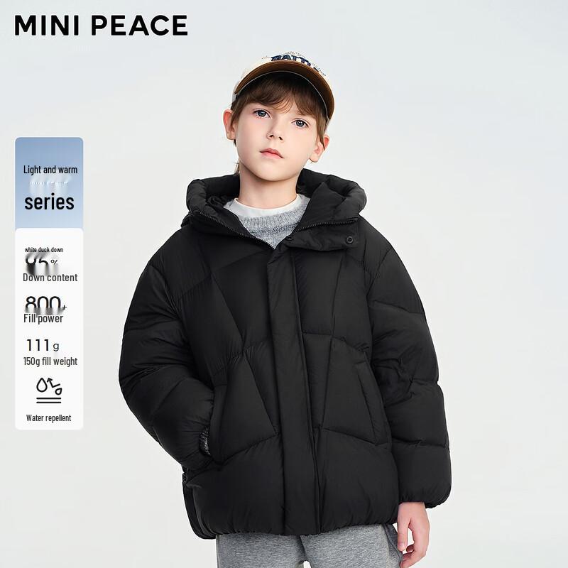 Детская унисекс зимняя пуховая куртка MiniPeace 110 чёрный