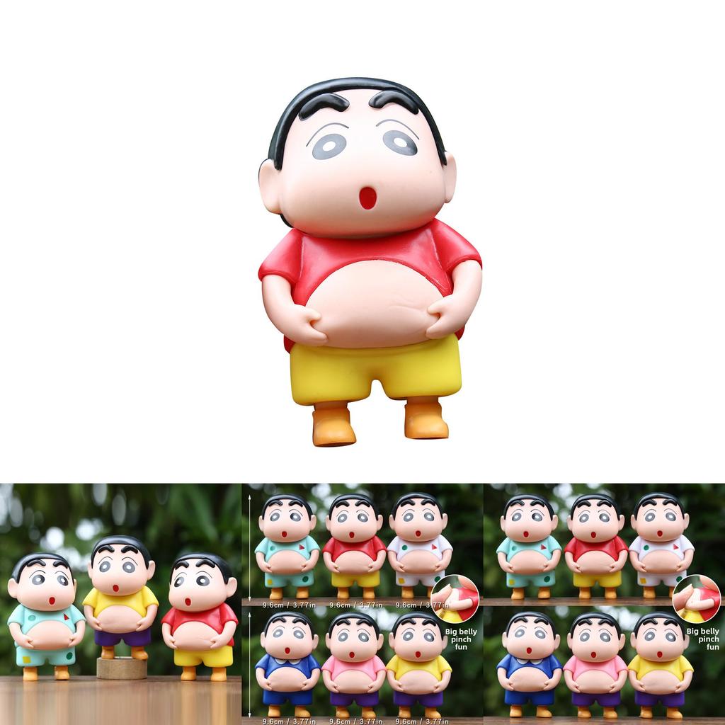 6pcs Creative Crayon Shin Chan Pinch Belly Model Pendant Set For All Ages