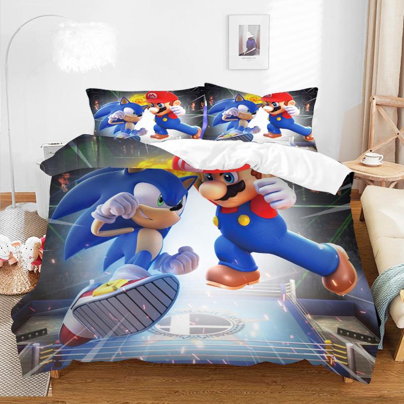 

Three-Piece Digital Printing Kit Bedding, Cartoon Children S Animation Quilt Cover Home Textile Four-Piece Set 90*190