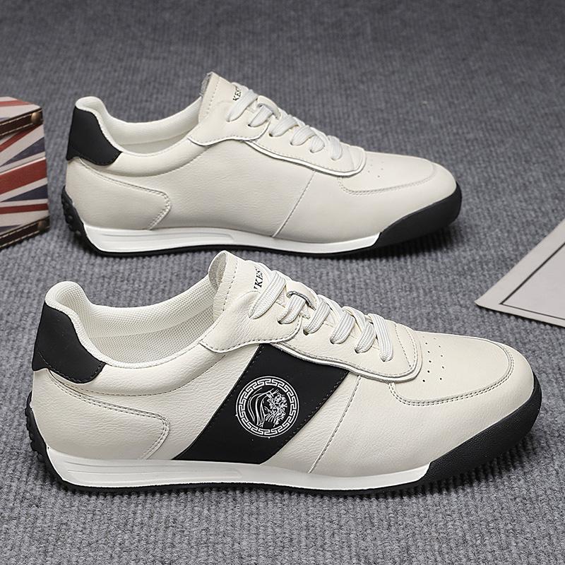 Leather Running Shoes for Men Casual Skate Shoes Sneakers-luxury Skateboard Trainers Free Shipping