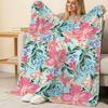 Floral Flannel Throw Blanket No Shedding, Soft Skin-Friendly Warm Cozy for Home, Couch Napping, TV Time, Halloween & Christmas