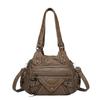 New Stylish Retro Large-capacity Portable Casual Washed Leather Crossbody Women's Shoulder Diagonal Span Bag