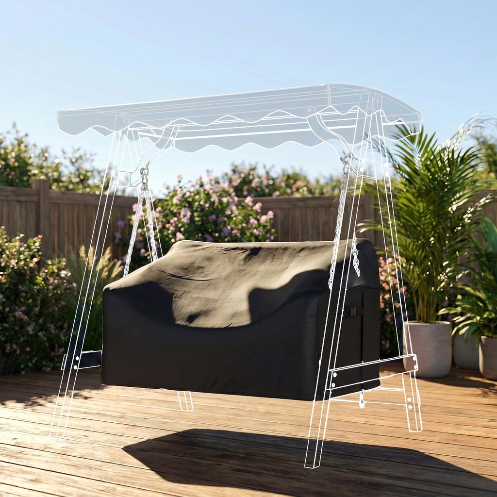 2-Seater Garden Swing Cover, Waterproof Protective Cover, Windproof and UV-Resistant, 420D Oxford Fabric